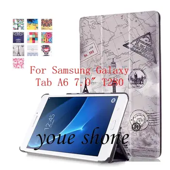 

Tablet Case For Samsung Galaxy Tab A6 7.0\" T280 T285 SM-T280 SM-T285 Smart Cover Case Tablet Flip Stand Protective Shell+Gift.