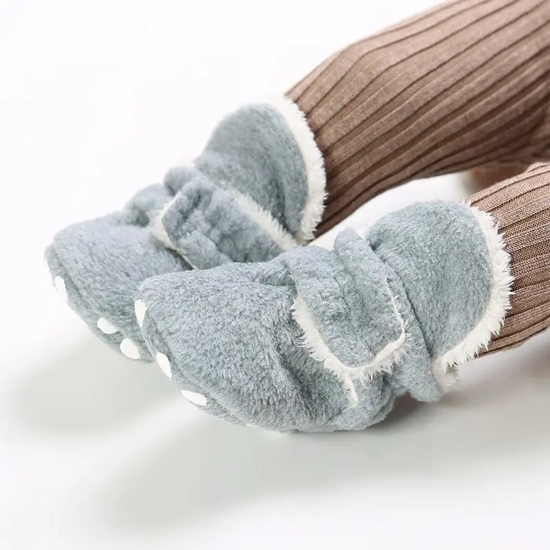 Non-Slip унисекс, однотонный зимние замшевые сапоги; теплые детские пинетки для новорожденных; обувь для мальчика, на мягкой подошве, для Дети Ботинки для девочки