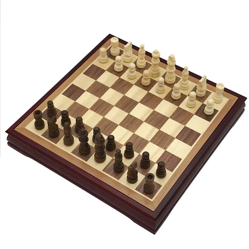 

Top Grade Rosewood Chess Set Solid Wood Desk Type Chessboard International Chess Classic Coffee Table Wooden Board Game Kid Gift