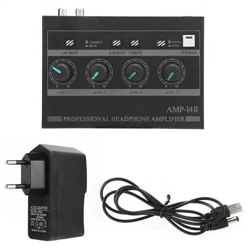 Amplificador de Auscultadores Ferroalloy Mono Monitor Estéreo Conjunto Amp-i4 100-240v Carregáveis 4-channel - - Image 5
