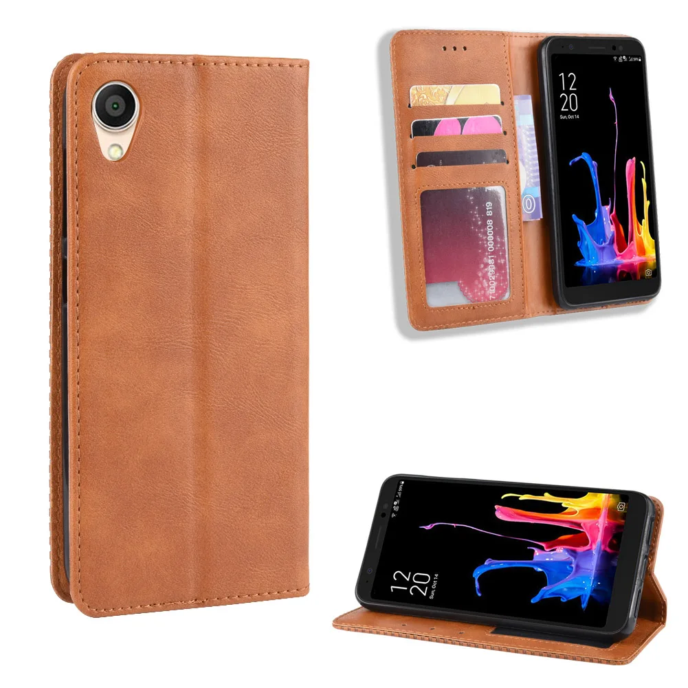 Для Asus Zenfone Live (L2) (L1) ZA550KL ретро кожаный складной чехол-кошелек с магнитной