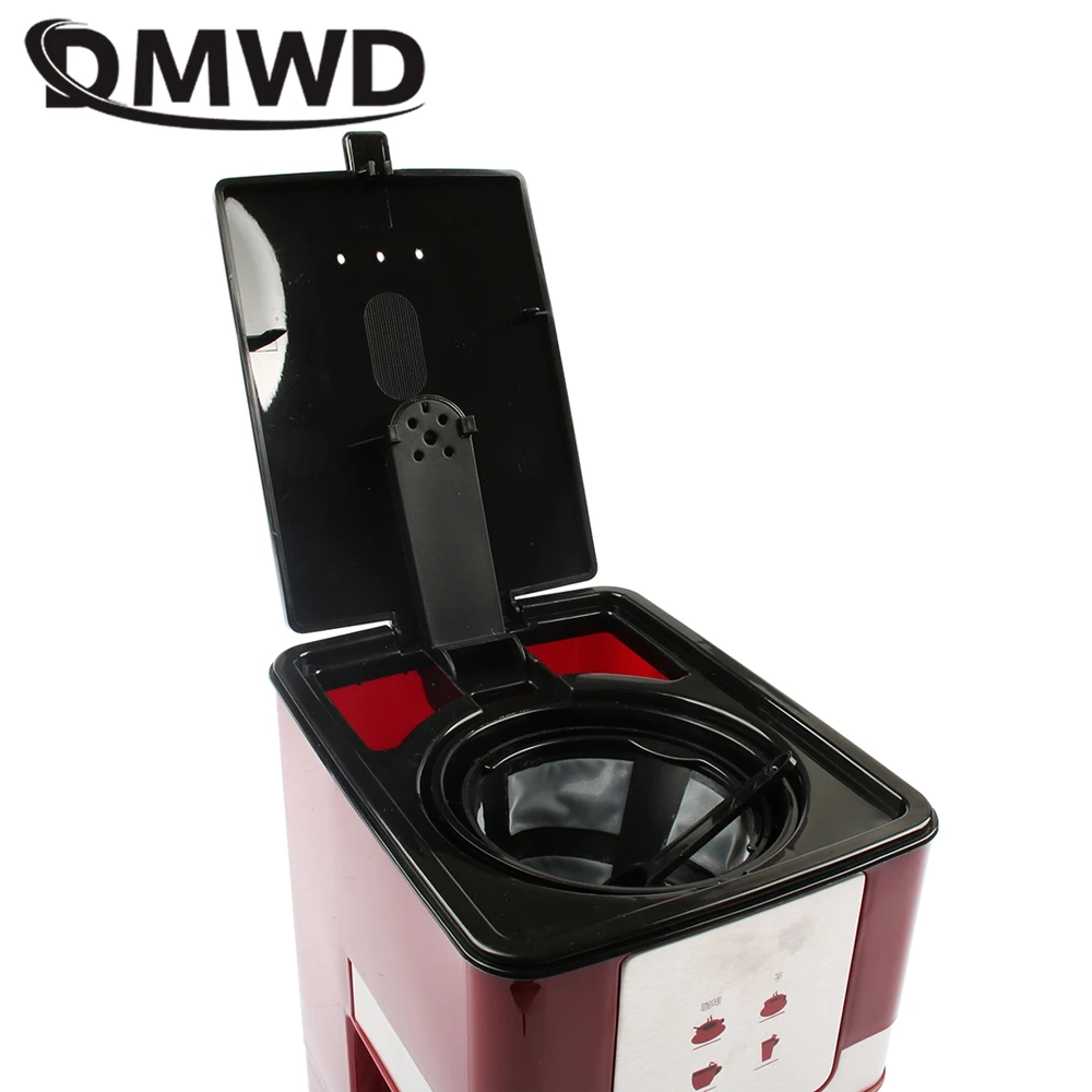 DMWD 220V /50Hz 5500W 600mL /sei tazze Capacity Vapour Drip Coffee Maker Pratico Mini Red Coffee Macchina di vetro resistente al calore Rosso 
