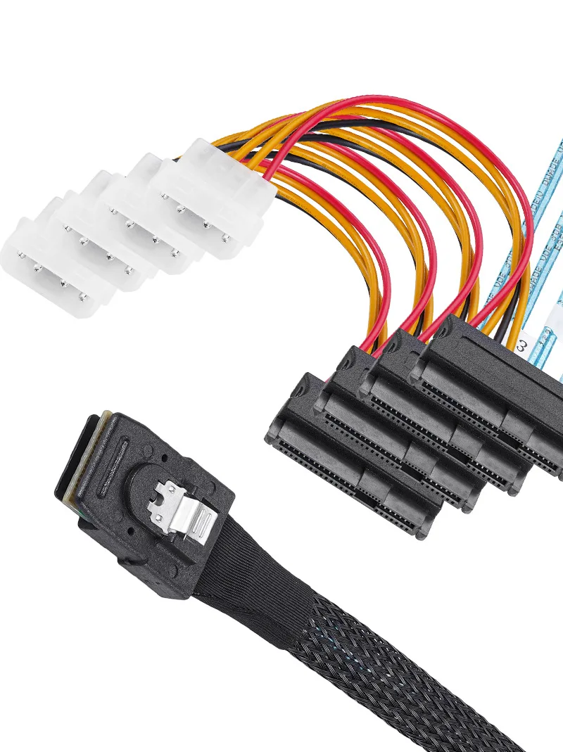 Mini SAS Cable SFF 8087 To 4 SFF -8482 Large 4PIN 15pin Power Hard