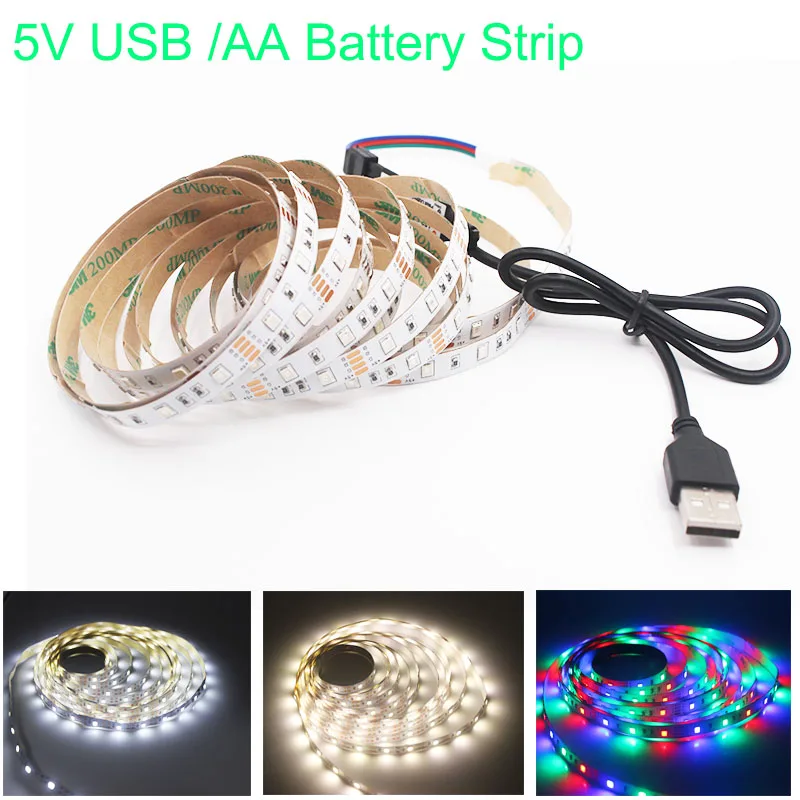 LED Strip Waterproof 18 LED Battery-powered Adhesive Tape Light TV Bike Outdoor