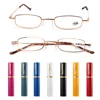 Unisex Reading Glasses with Pen Tube Case Portable Presbyopic Glasses Metal Case Spring Hinge Eyeglasses Vision Care +1.00~+4.00 ► Photo 3/6