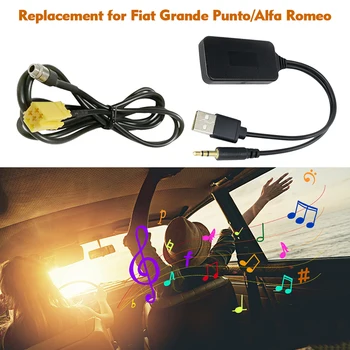 

Car AUX USB Radio Adapter ISO 6pin AUX Audio Cable Wireless BT Module Replacement for Fiat Grande Punto Alfa Romeo