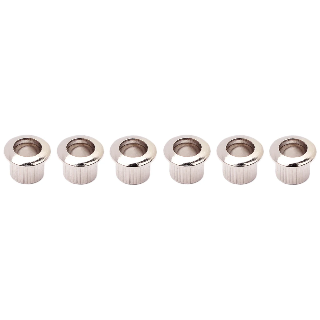 6pcs Nickel 8mm Metal Vintage Guitar Tuner Conversion Bushing Adapter Ferrules