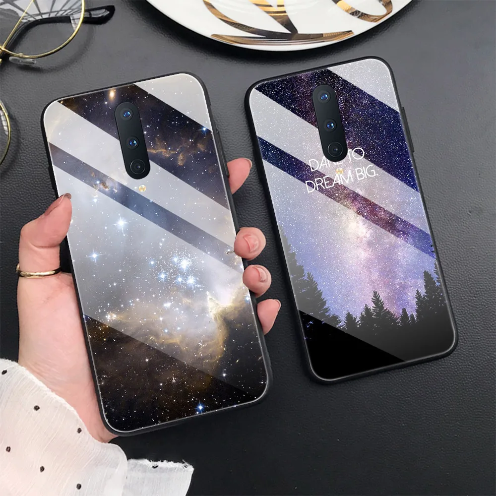 

Starry sky Aurora Case For Oneplus 8 Pro 8T 7T 7 6T 6 Nord Pro Glass Phone Cases for one plus 8 8pro 1+7 1+7t 1+8t 1+6 1+6t Capa
