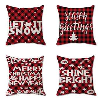 

Merry Christmas Printing Dyeing Sofa Bed Home Decor Pillow Case Cushion Coverlinen cushion cover cojines fundas cushions cover