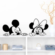 Cartoon Wall Stickers Kids Bedroom Art Decor Cute Mickey Minnie Mouse Baby Nursery Art Vinyl Wall Decals