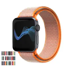 Ремешок для наручных часов Apple Watch 4 5 серии 3/2/1 38 мм 42 мм мягкий нейлон дышащий сменный ремешок Спортивные петли для наручных часов iwatch серии 4 40 мм 44 мм