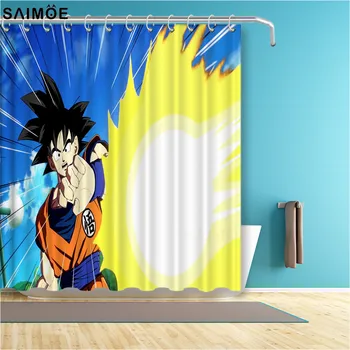 

Japanese Anime Shower Curtain 3D Dragon Ball Waterproof Bathroom Curtain Polyester Fabric Bath Curtain Shower Sets