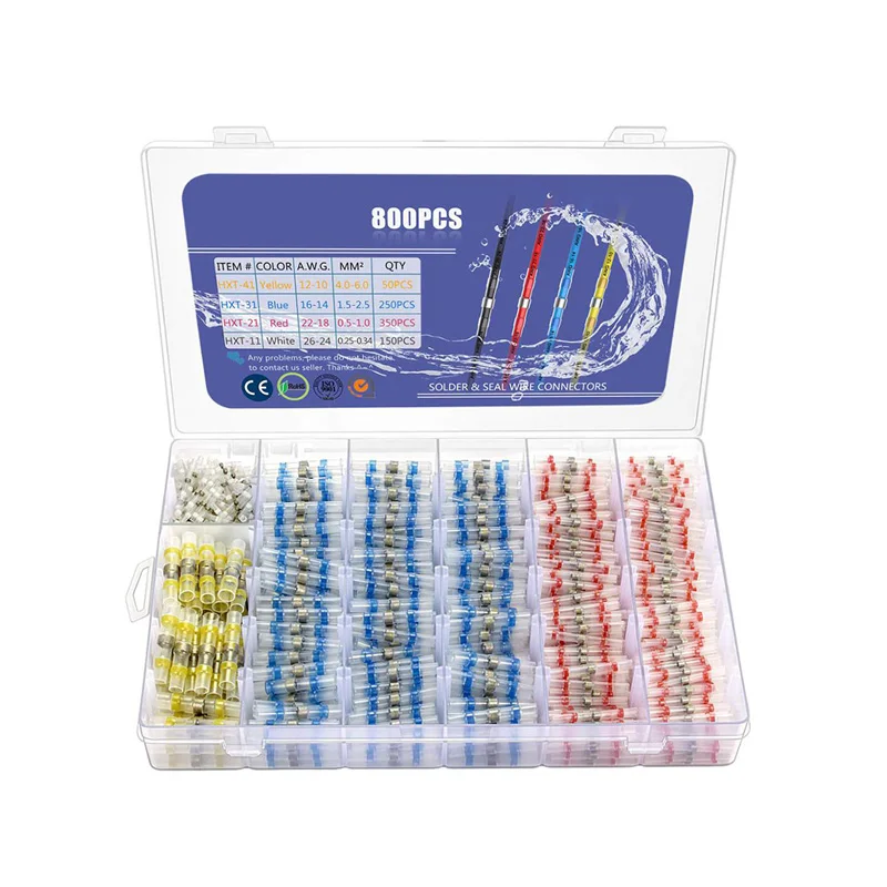 US $8.00 800600500pcs Heat Shrink Solder Butt Connectors Solder Seal Wire Connectors Insulated Waterproof Electrical Wire Terminals