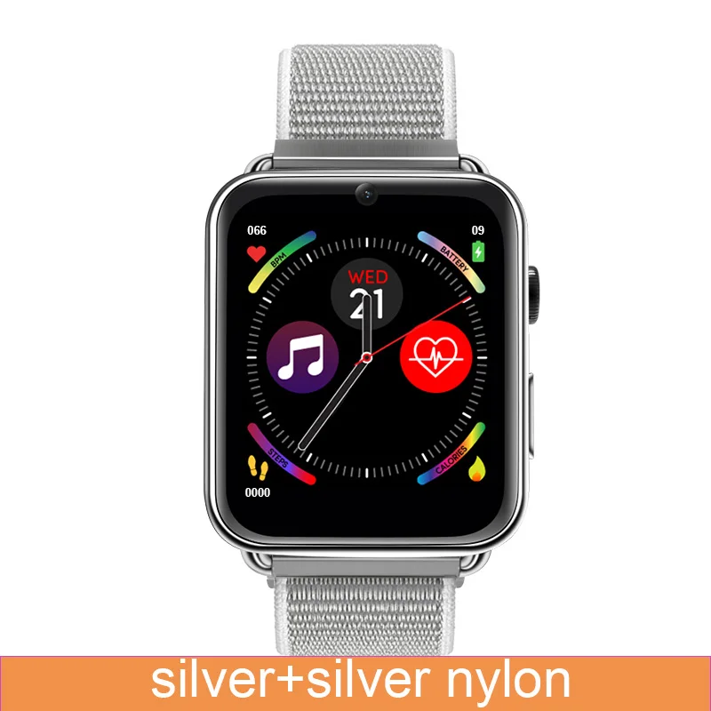 silver silver nylon Смарт-часы LEMADO, Android 7,1, 3 Гб ОЗУ, 32 Гб ПЗУ, 1,88 дюймов, экран, частота заяц, 4G, SIM, вызов, gps, DM 20, камера, Смарт-часы для мужчин и женщин - Цвет: silver silver nylon