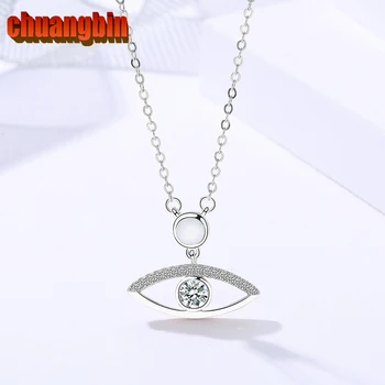 

Genuine S925 Sterling Silver Jewelry Female Personality Simple Angel Eye Necklace Korean Version Wild Clavicle Chain