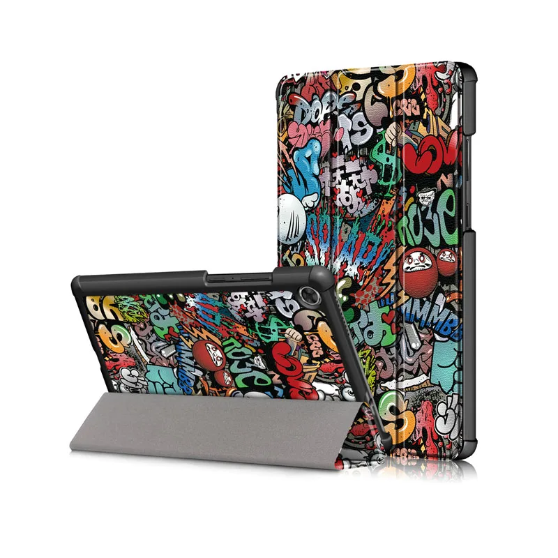 Print 01 30 шт./лот Тонкий PU чехол Роскошный чехол для lenovo Tab M8 8,0 TB-8505 Чехол-книжка с принтом - Цвет: Print 01