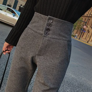 

2xl Autumn Woolen Harun Pants Women High Waist Loose Straight Tube Women Spring Radish Ankle-length Ladies Pants Women