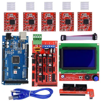 

LCD Controller Durable Kit RAMPS 1.4 Replacement Mega2560 Professional Printers Parts Set A4988 Expansion Board DIY For Arduino