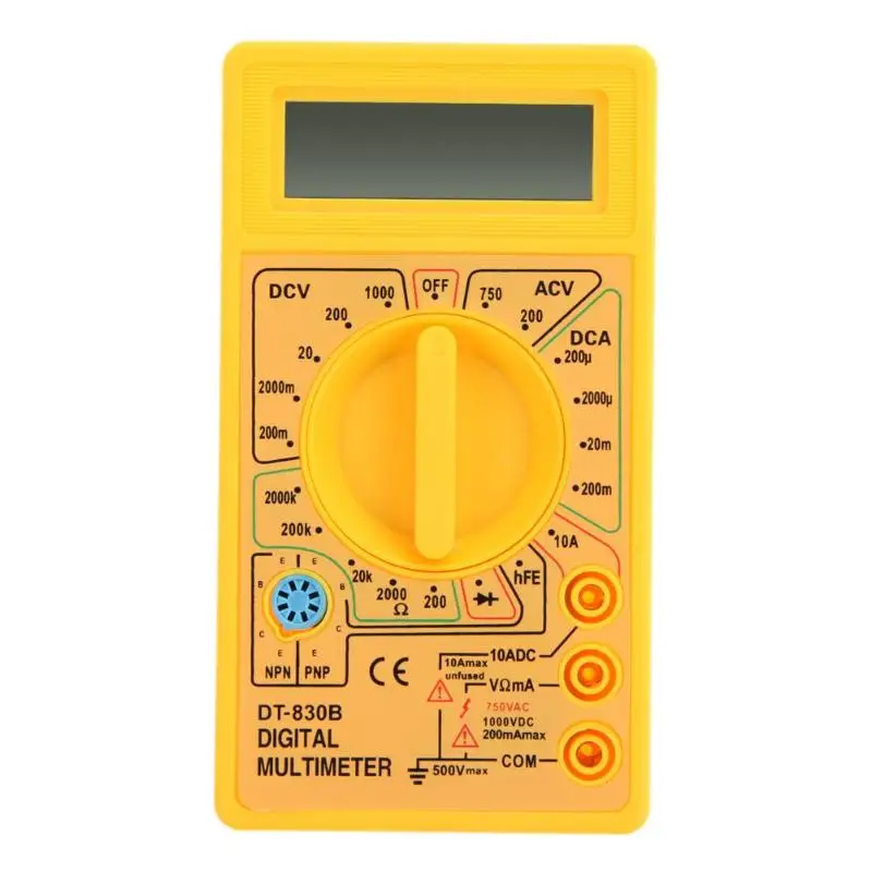 DT830B Цифровой мультиметр Тесты er метр AC DC Ом Вольтметр Амперметр DC10V ~ 1000V 10A ток ЖК