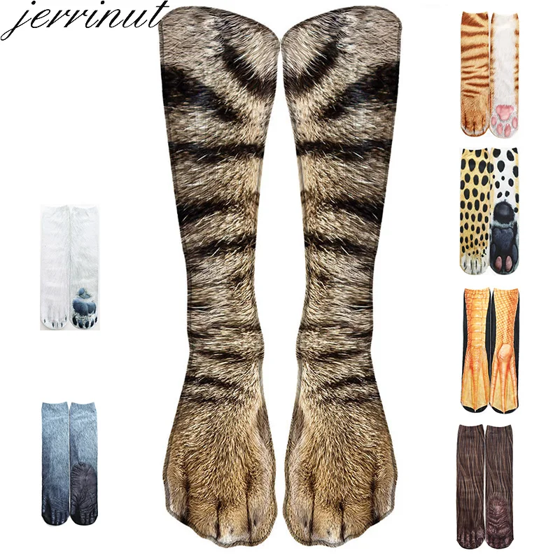 Jerrinut, женские Веселые носки с 3d принтом, милые хлопковые носки с изображением животных, модные высокие носки для мужчин и женщин, носки унисекс, 1 пара