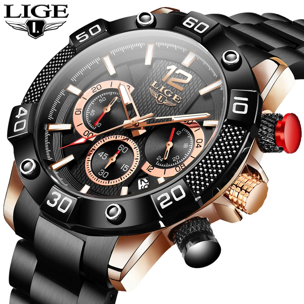Relogio Masculino LIGE новые спортивные часы для мужчин s Топ бренд календарь мужские