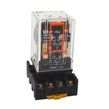 

Free shipping (5pcs/lot) MK2P-I MK2 MK2PN with LED light DC / AC 12v 24v 220v 10A 8 pin plug in relay with socket