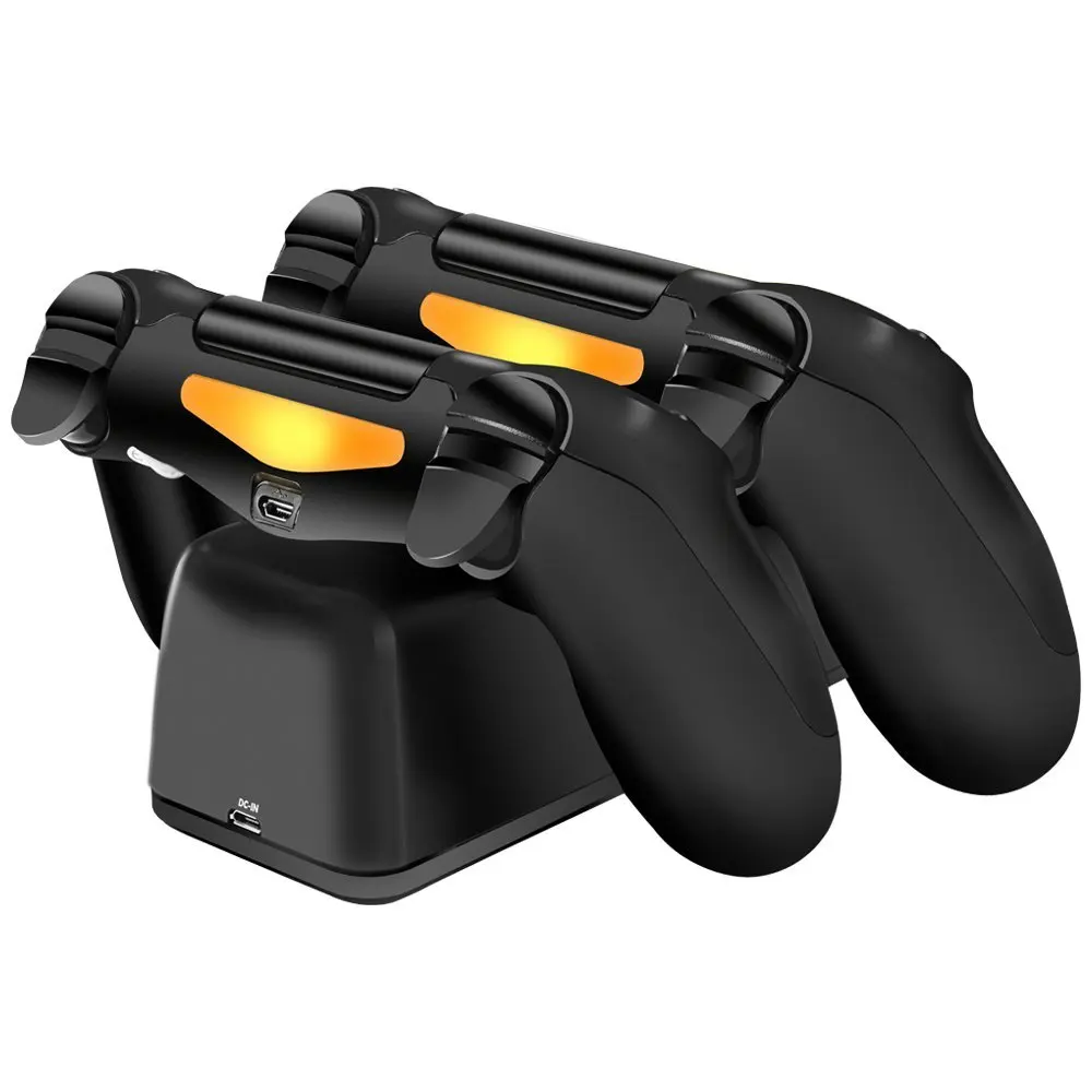 Быстрая 2 шт PS4 контроллер зарядная подставка DOBE Джойстик Геймпад зарядная док-станция два часа зарядное устройство держатель с USB ps4 контроллер