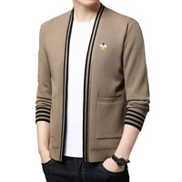 Mens New Sweater Cardigan Jacket Embroidery Leisure Knitted Sweater Men 1