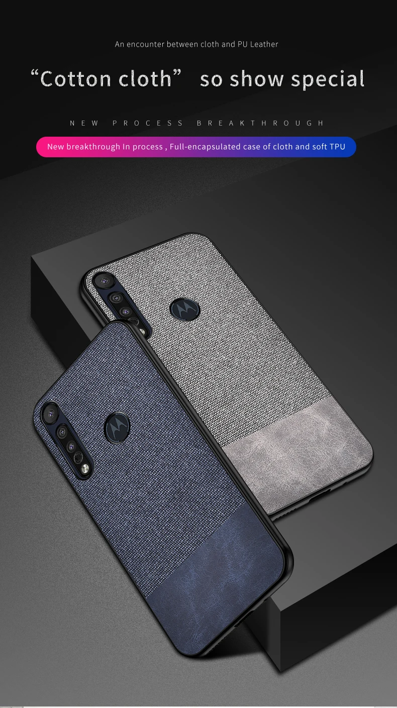 IKrsses для Motorola Moto G8 Play Plus PU простой тканевый Жесткий Чехол Мягкий чехол для ONE-Macro 360 чехол все включено