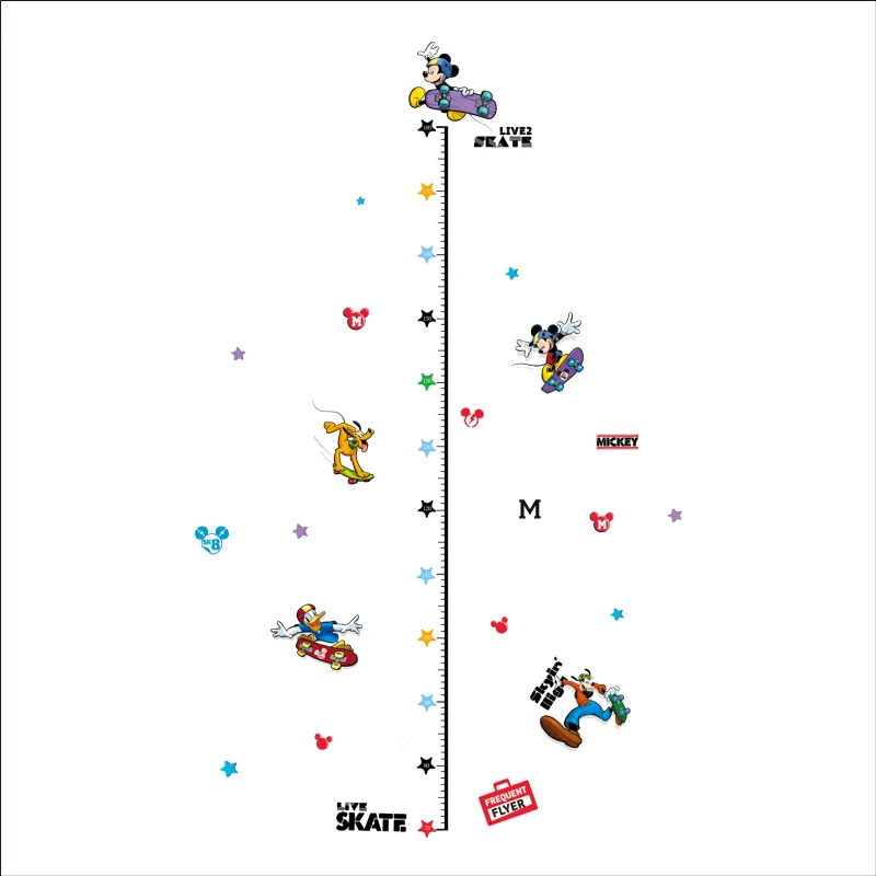 Мультфильм Минни Микки Маус Рост Диаграмма измерения роста дети ребенок детская спальня стены стикеры декоративные домашние наклейки diy Декор - Цвет: MM071