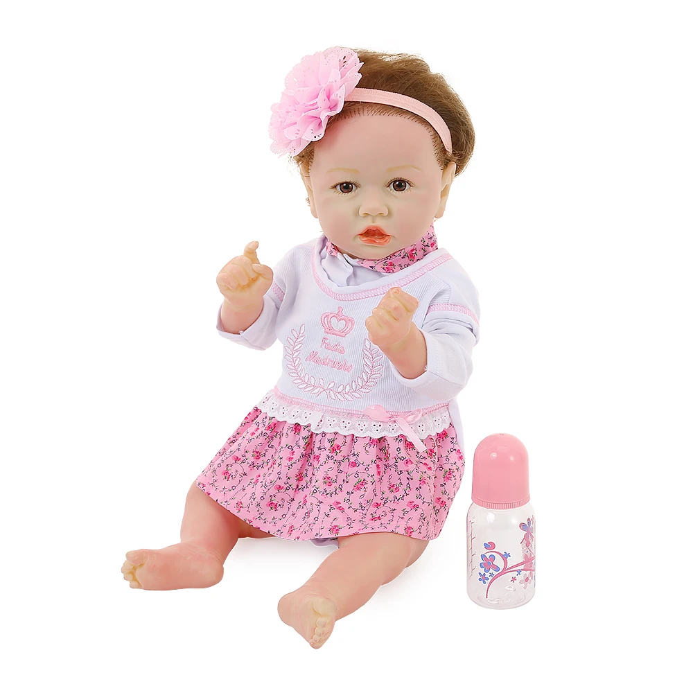 55 см полностью силиконовая игрушка Reborn Baby Twins реалистичный кривой рот Reborn Baby Doll Реалистичная кукла Boneca Новорожденные куклы игрушки для ребенка подарок - Цвет: Pink