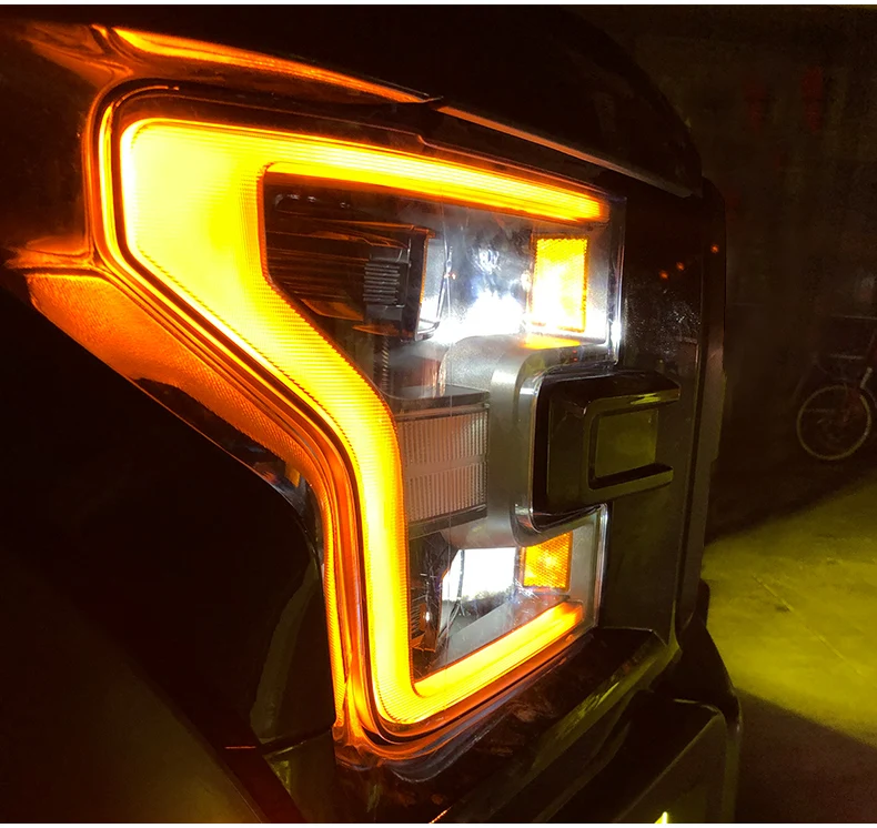Best SANVI  LED Pickup Headlight Assembly for Ford F150 2015-2019 Headlight Retrofit With Ambler LED DRL Halogen Turn Light 3