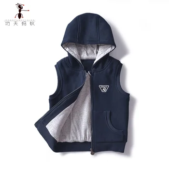 

2019 Kung Fu Ant Child Waistcoat Children Outerwear Autumn Coats Kids Clothes Warm Hooded Cotton Baby Boys Zipper Vest