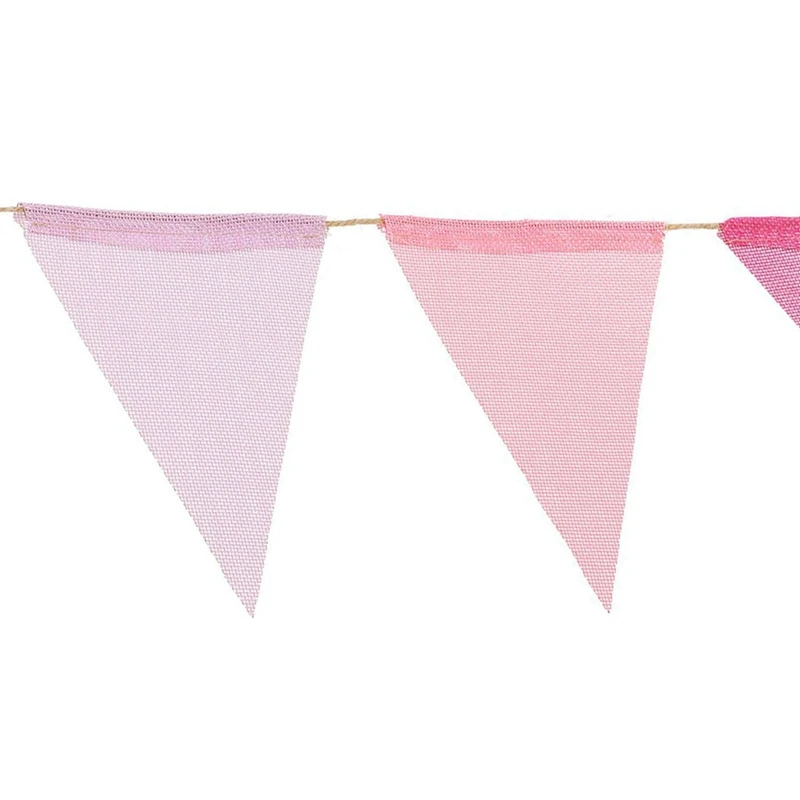 12 шт. Ткань DIY декоративная Свадебная вечеринка Бантинг орнамент дня рождения баннер красочные юбилей Висячие треугольники флаг