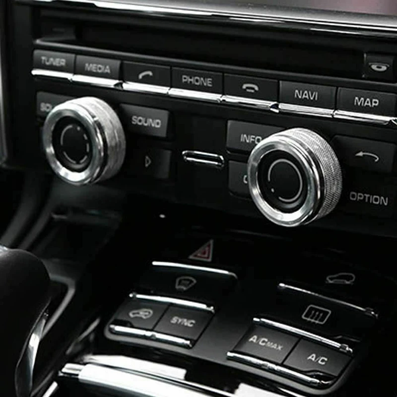 2 Pk Chrome Silver Volume Radio Knob Cover For Porsche 911 Cayenne Macan 718 New Interior Mouldings Aliexpress