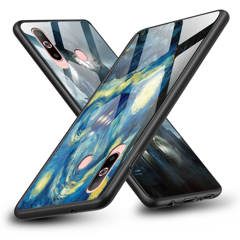 Заднее закаленное Стекло Крышка для samsung Galaxy A10 A30 A20 A40 A50 A6S A8S A70 A80 A90 чехол для телефона J4Plus M10 M20 M30 Note9 оболочки