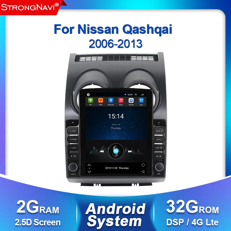 Android 2 ГБ + 32 DSP 2.5D экран автомобиля радио Multimidia видео плеер GPS для Nissan Qashqai 1 J10 2006-2013