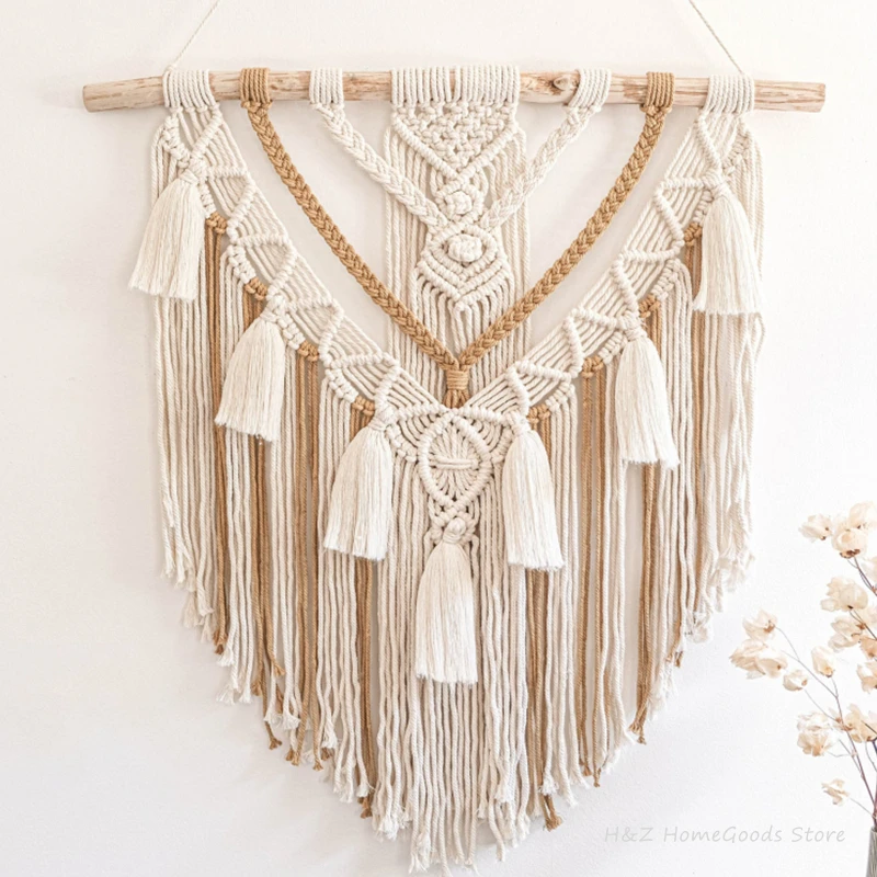 Hand-Woven Cor Macramé Wall Hanging Ornamento, Bohemian