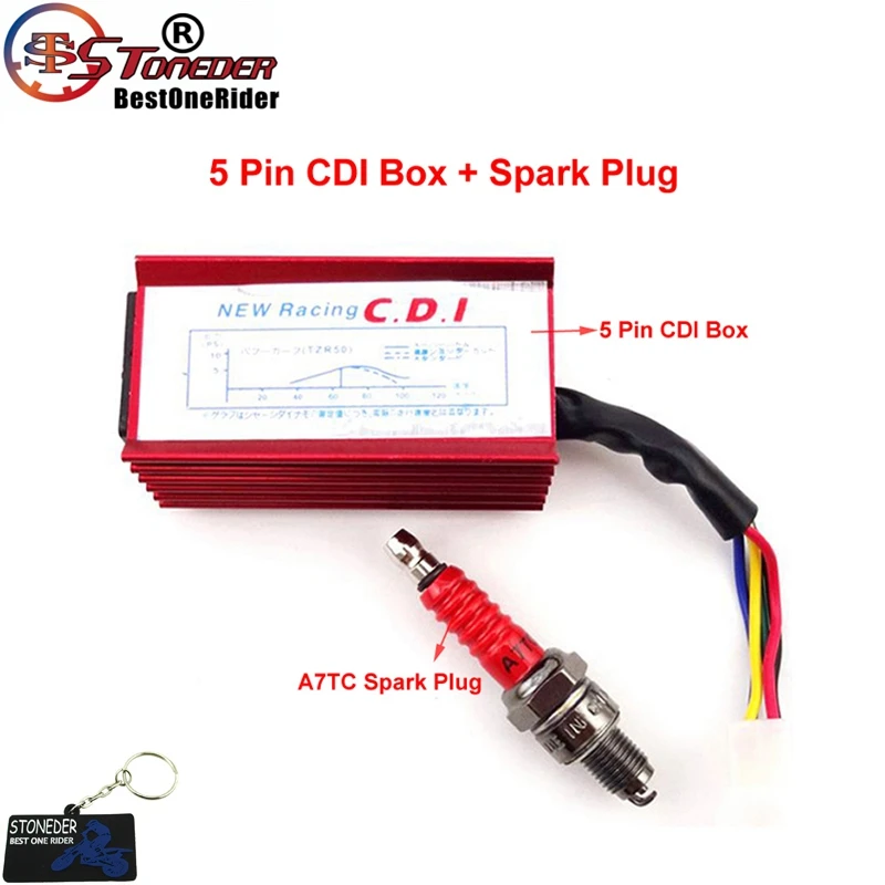 STONEDER 5Pin AC CDI A7TC Свеча зажигания для 50cc 70cc 90cc 110cc 125cc двигателя Loncin Taotao Roketa Sunl