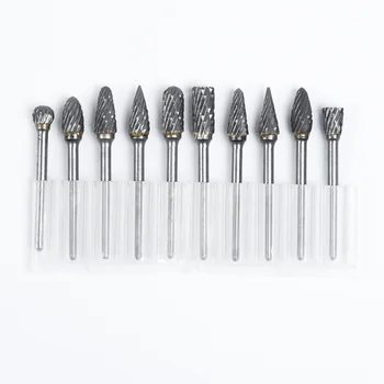 

10PCS 1/8 Inches Tungsten Carbides Burr Bit Rotary Cutter Files Engraving Tool