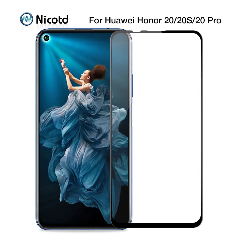 Закаленное стекло Nicotd huawei Honor 20 оригинал полное покрытие Защита экрана для