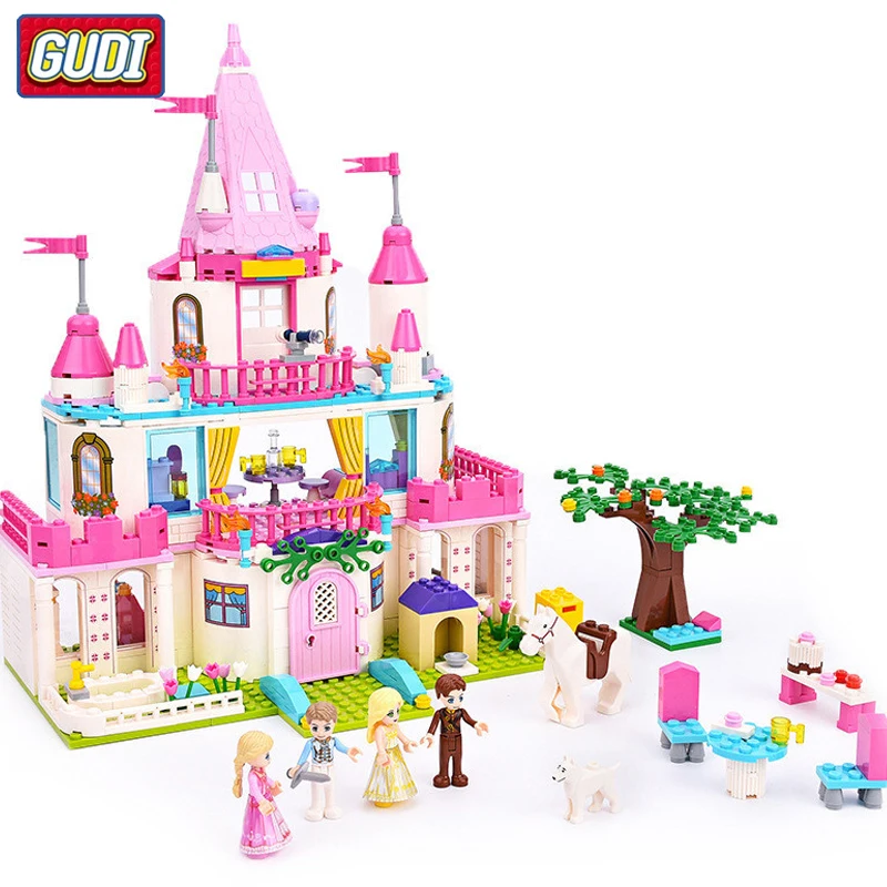 

Girl Friends Alice Princess Sweet Castle Royal Stud-farm Royal Carriage Outing Training Model Building Blocks Legoingly Toys