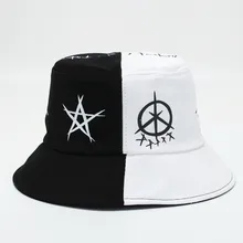 Новинка, Женская хлопковая Панама, мужская повседневная черно-белая Лоскутная шляпа с полями, рыбацкая шляпа для рыбалки, кепка, кепка, Кепка