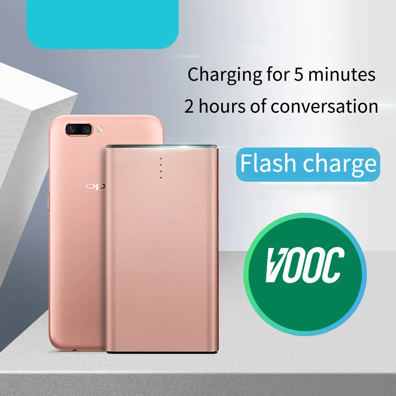 10000 мАч Внешний аккумулятор 5 в 4A Vooc Dash зарядное устройство Внешний аккумулятор для Oneplus 7T Pro 5T 6T Oppo Find X R17 R15 Быстрая зарядка внешний аккумулятор