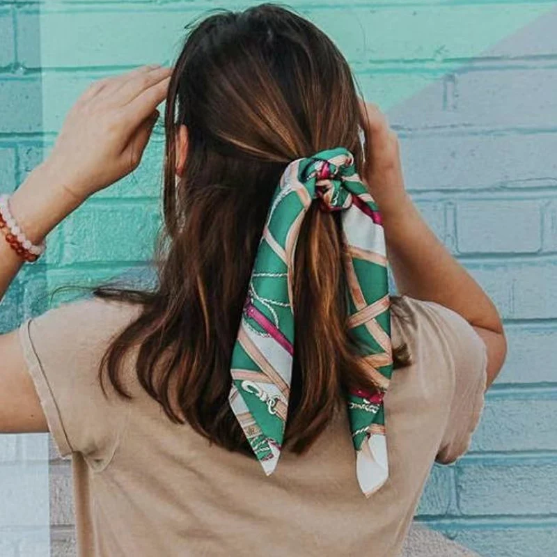 

New Print Hair Scarf Women Hair Rope Bow Elastic Hair Bands For Girls Ponytail Hair Ties Scrunchie Headbands Hair Accessories