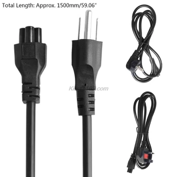 

1.5M AC Power Cord C5 Power Extension Cable Adapter for Notebook Laptop PC Computer Monitor Devices Accessories UK/US/EU Plug