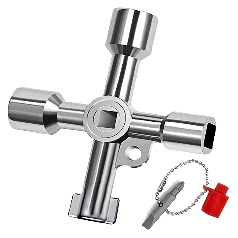 4 In1 Meter Box Key Gas Key Meter Key Multi-Functional Utilities Key for Electric Cupboard Cabinet Opening Key