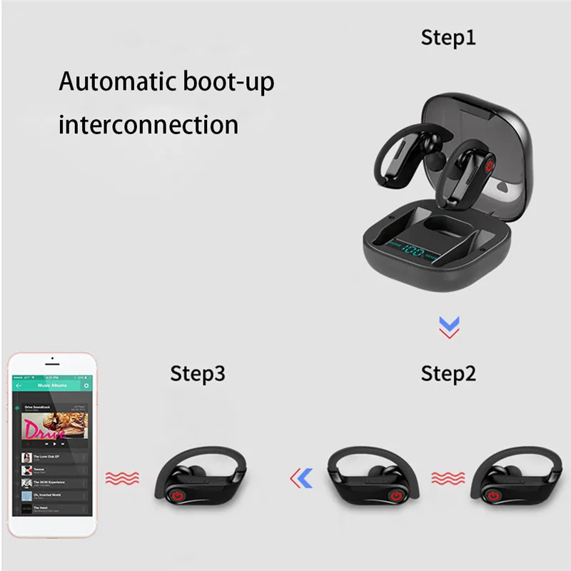 Q62 TWS Bluetooth 5.0 Earphone Stereo Wireless Earbuds Waterproof Headset with Charging Box Earphone 12 