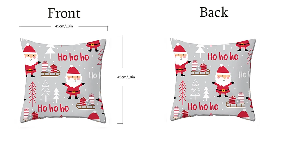 Homesky Merry Christmas Cushion Cover 45x45cm Decoration Pillowcases Santa Claus Polyester Throw Pillow Case Cover