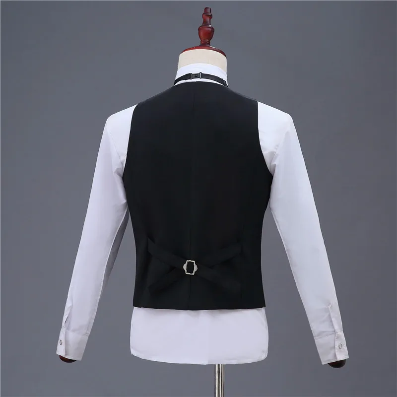 Men's Slim Suit Vest Formal Business Casual Sleeveless Jacket Vest Men's Shawl Collar Black/White Men's Vest Banquet Party Prom
